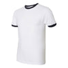 American Apparel Unisex White/Navy Fine Jersey Ringer T-Shirt
