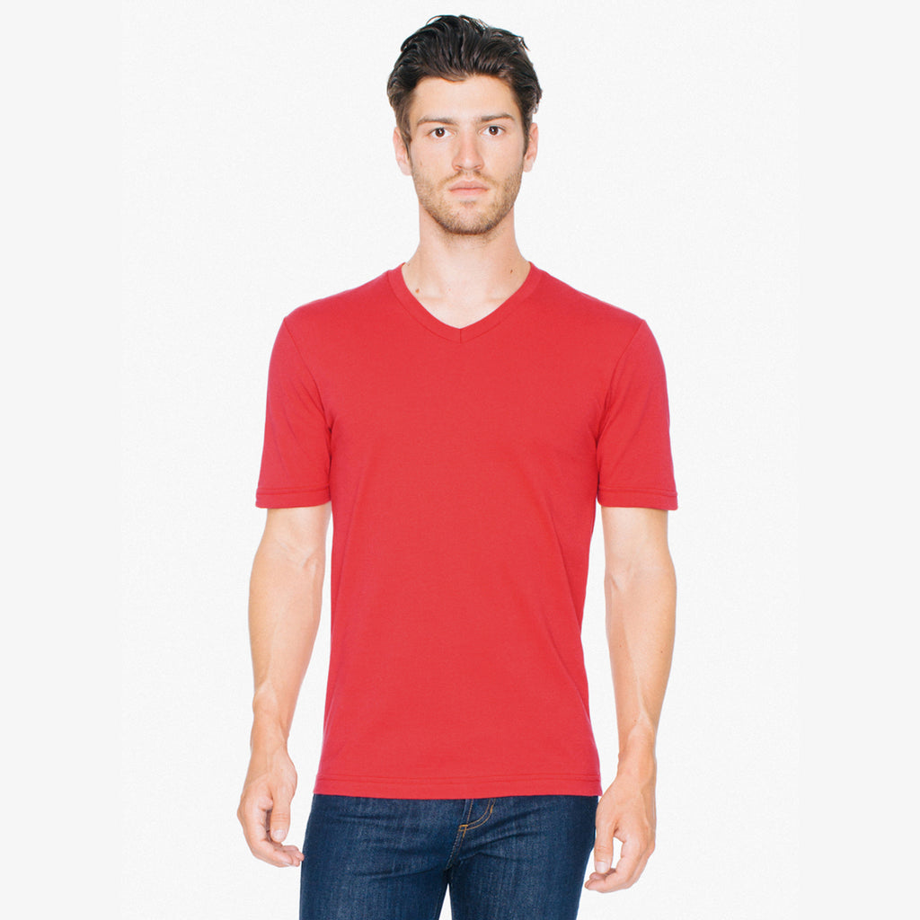 American Apparel Unisex Radish Organic Fine Jersey Short-Sleeve V-Neck