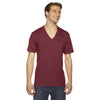 American Apparel Unisex V-Neck T-Shirt – Heather Grey, XXS – Super Soft Jersey Tee - View #5