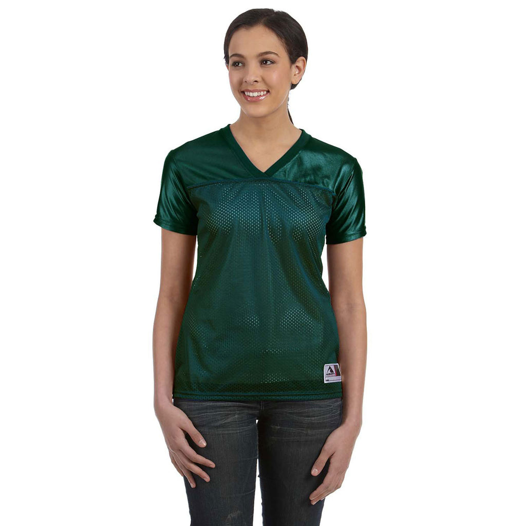Augusta Sportswear Women's Dark Green Junior Fit Replica Football T-Shirt
