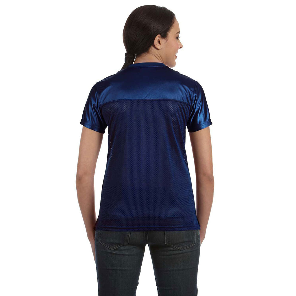 Augusta Sportswear Women's Navy Junior Fit Replica Football T-Shirt