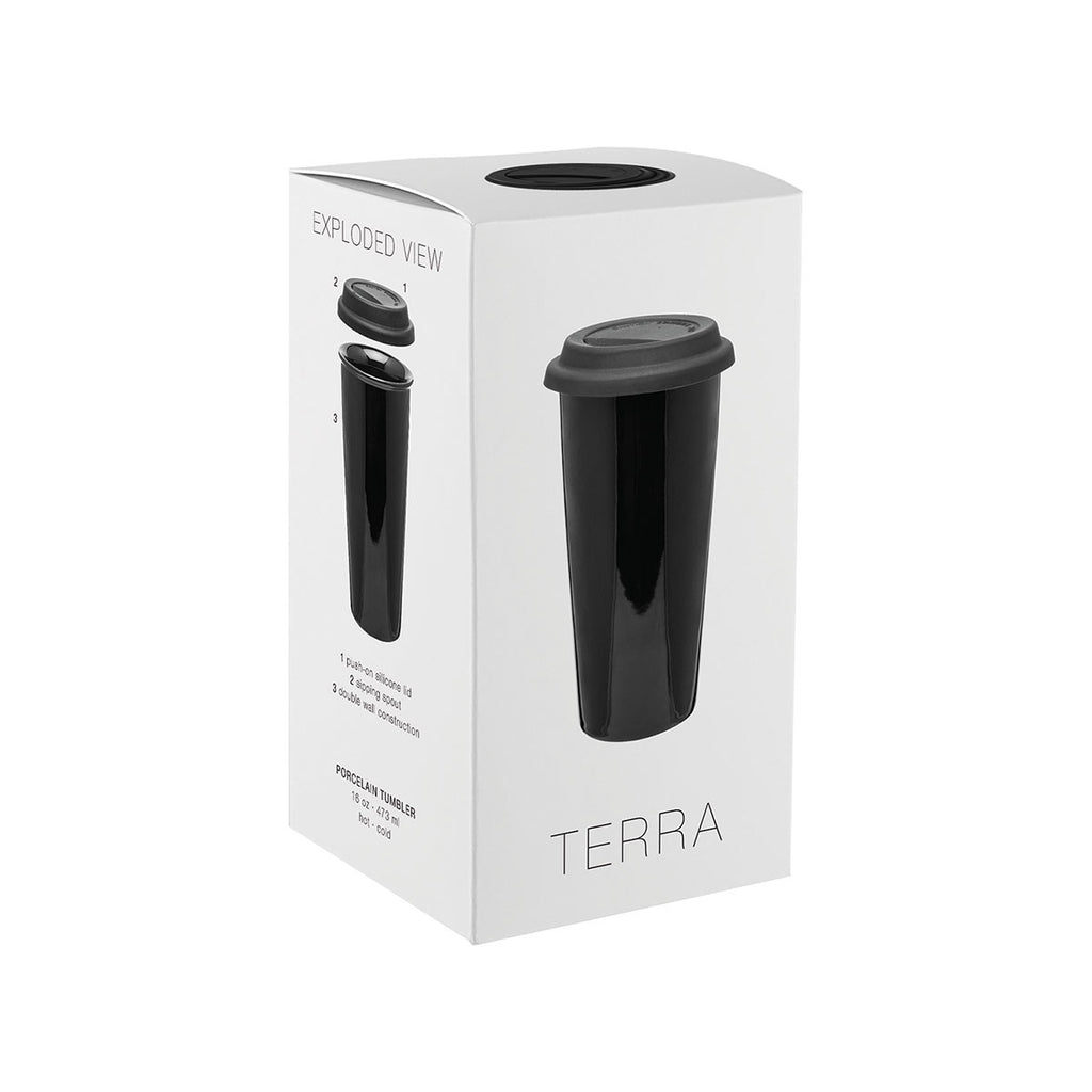 ETS White Terra Tumbler with Blue Lid -16 oz
