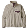 Patagonia Women's Oatmeal Heather with Deep Plum Lightweight Synchilla Snap-T Fleece Pullover