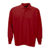 Vantage Men's Sport Red Omega Long Sleeve Solid Mesh Tech Polo
