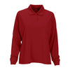 Vantage Women's Sport Red Omega Long Sleeve Solid Mesh Tech Polo