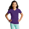 LAT Girl's Purple V-Neck Fine Jersey T-Shirt