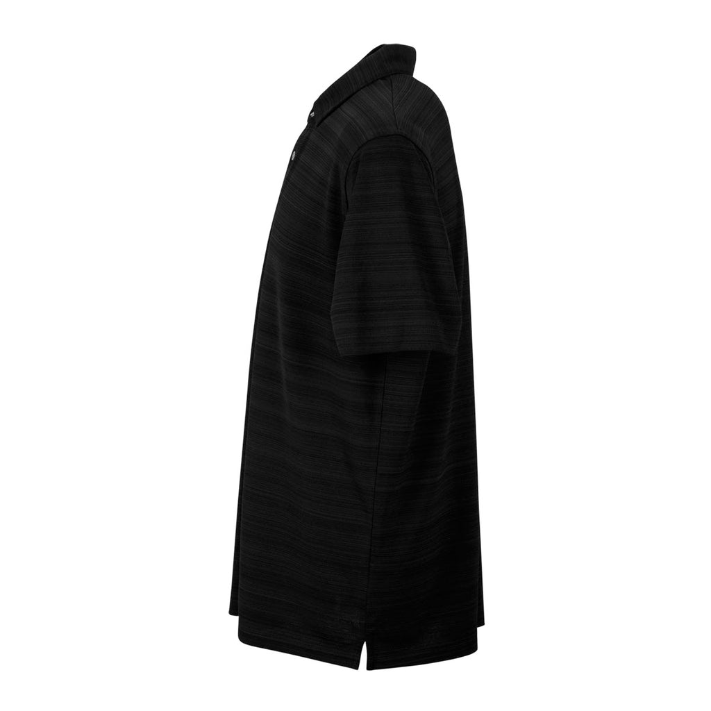 Vansport Men's Black Strata Textured Polo