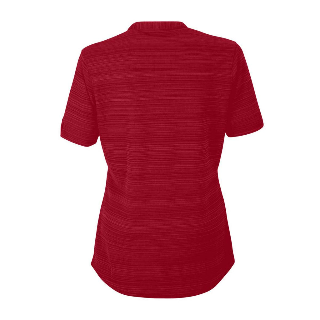 Vantage Women's Sport Red Strata Textured Henley