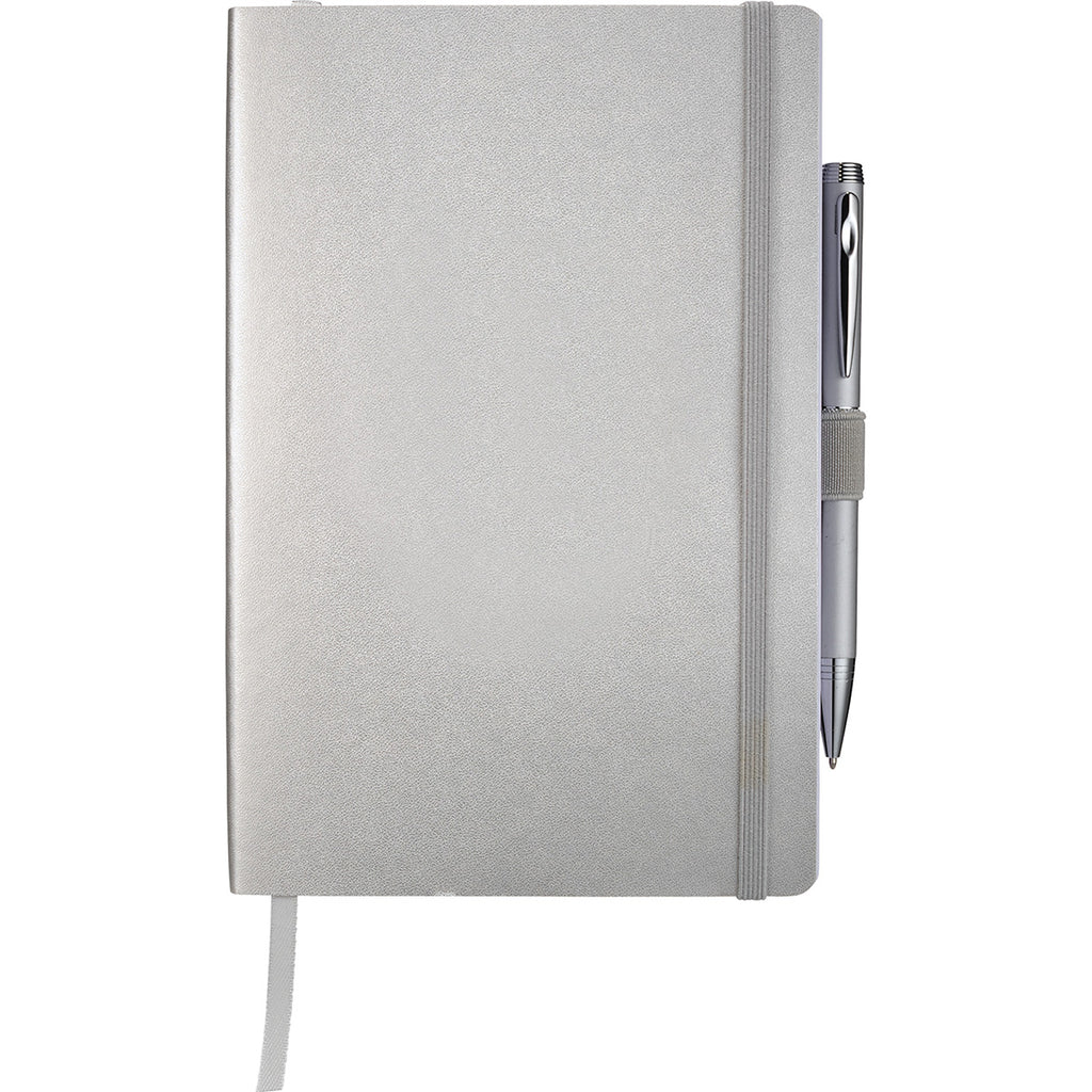 JournalBooks Silver Nova Soft Bound Notebook (pen sold separately)