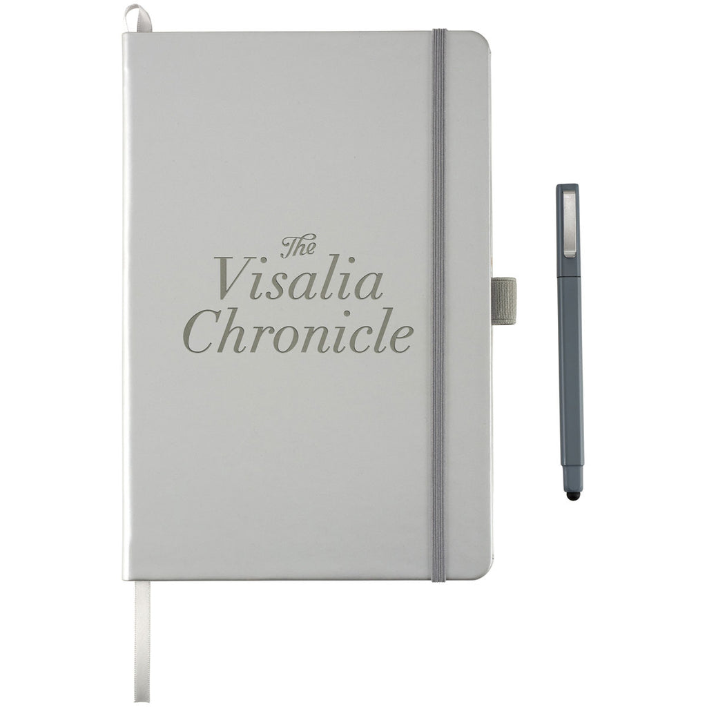 JournalBook Silver Vienna Large Hard Bound Notebook (pen sold separately)