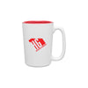 ETS Rocca White/Glossy Red Ceramic Mug 15 oz