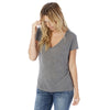 Alternative Apparel Women's Ash Heather Melange Burnout Slinky V-Neck T-Shirt