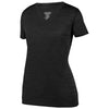 Augusta Sportswear Women's Black Shadow Tonal Heather Short-Sleeve Training T-Shirt