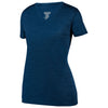 Augusta Sportswear Women's Navy Shadow Tonal Heather Short-Sleeve Training T-Shirt