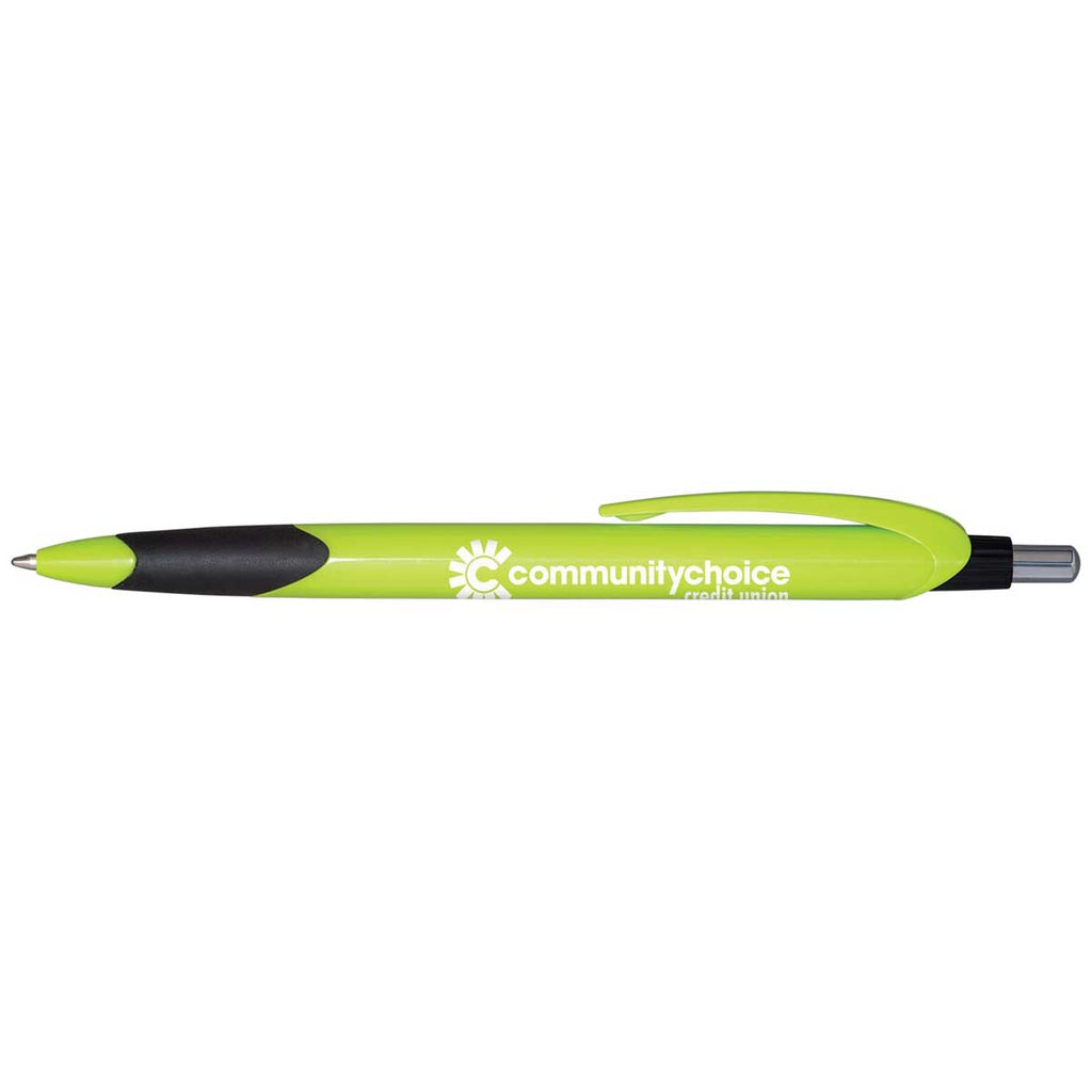 Hub Pens Lime Green Wavaux Pen with Black Grip & Black Ink