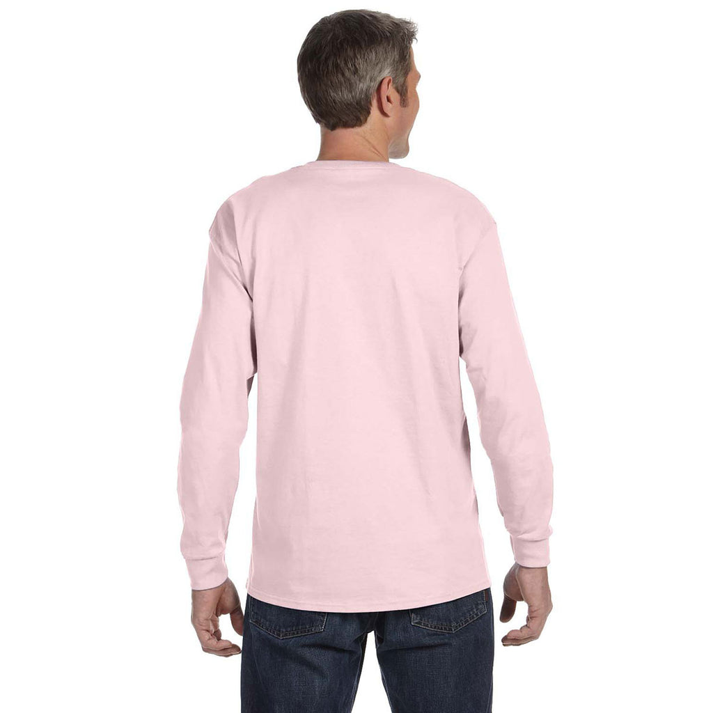 Jerzees Men's Classic Pink 5.6 Oz Dri-Power Active Long-Sleeve T-Shirt