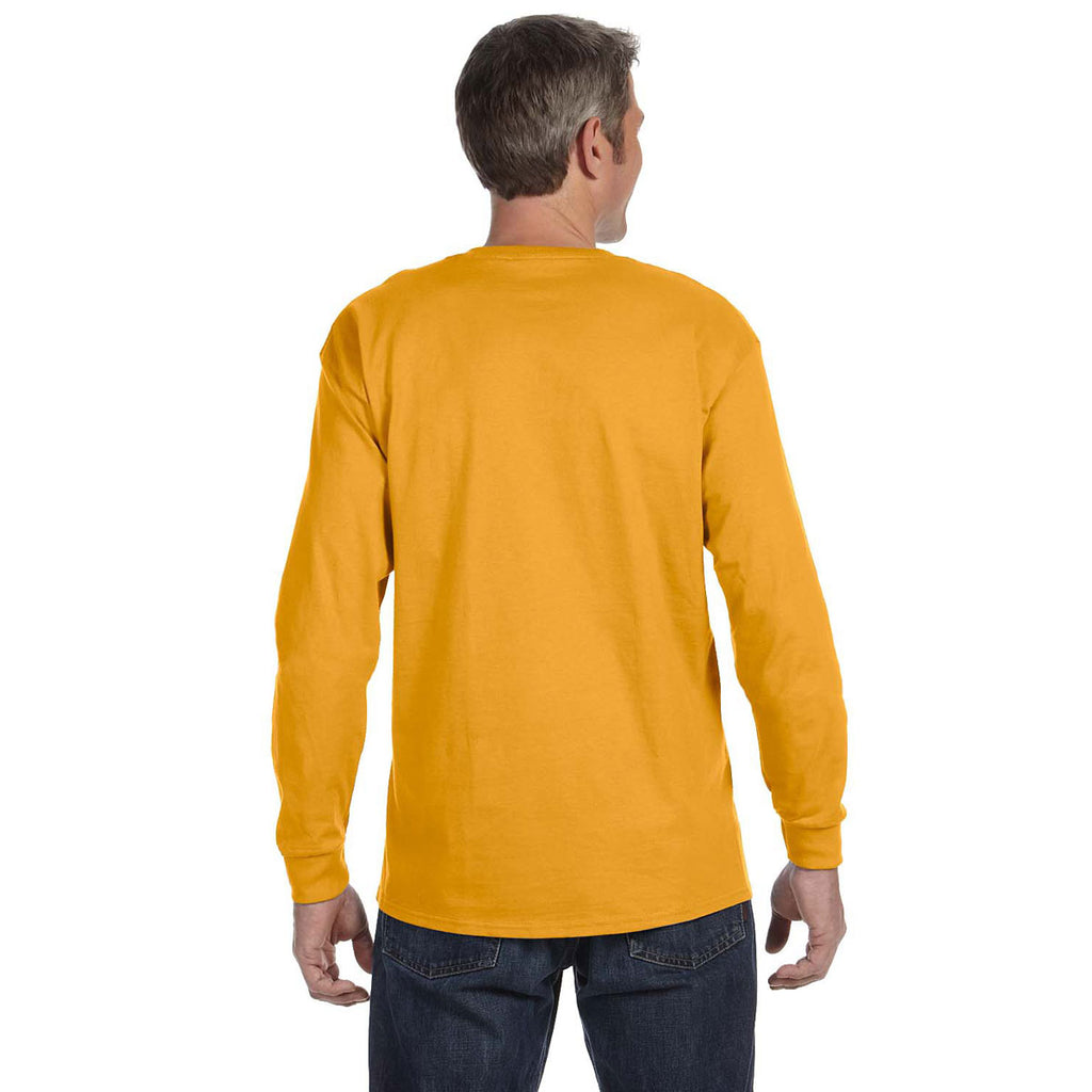 Jerzees Men's Gold 5.6 Oz Dri-Power Active Long-Sleeve T-Shirt