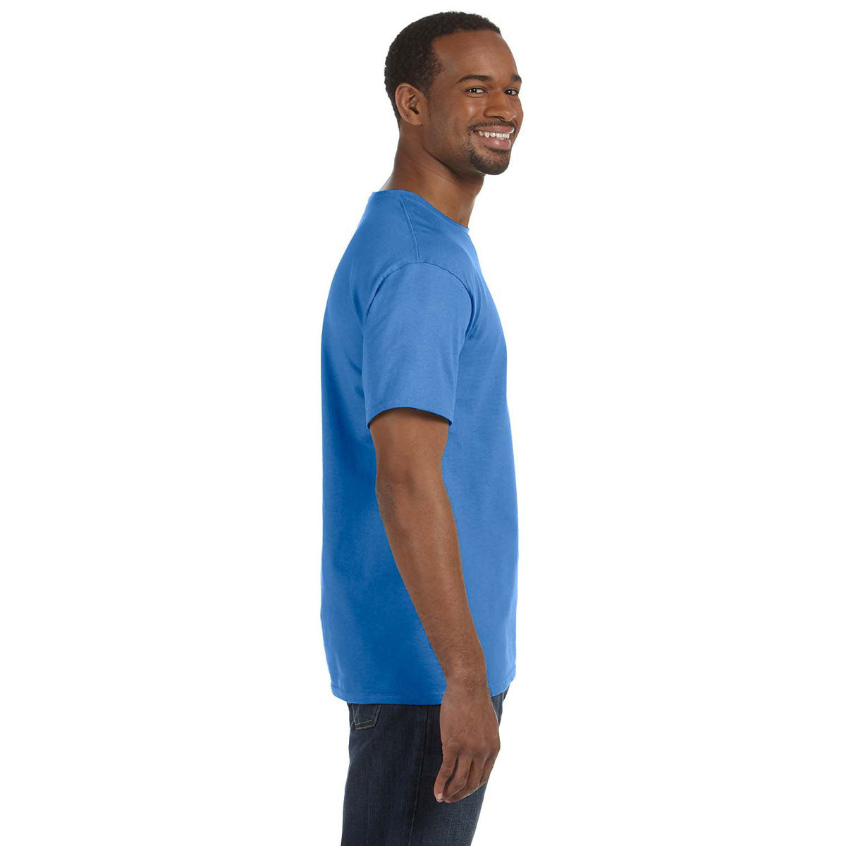 JERZEES Dri-Power Active T-Shirt - 50/50 Cotton/Poly Blend, Columbia Blue, X-Large, Moisture Wicking Tee - View #2