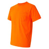 Jerzees Men's Safety Orange Dri-Power 50/50 T-Shirt with a Pocket