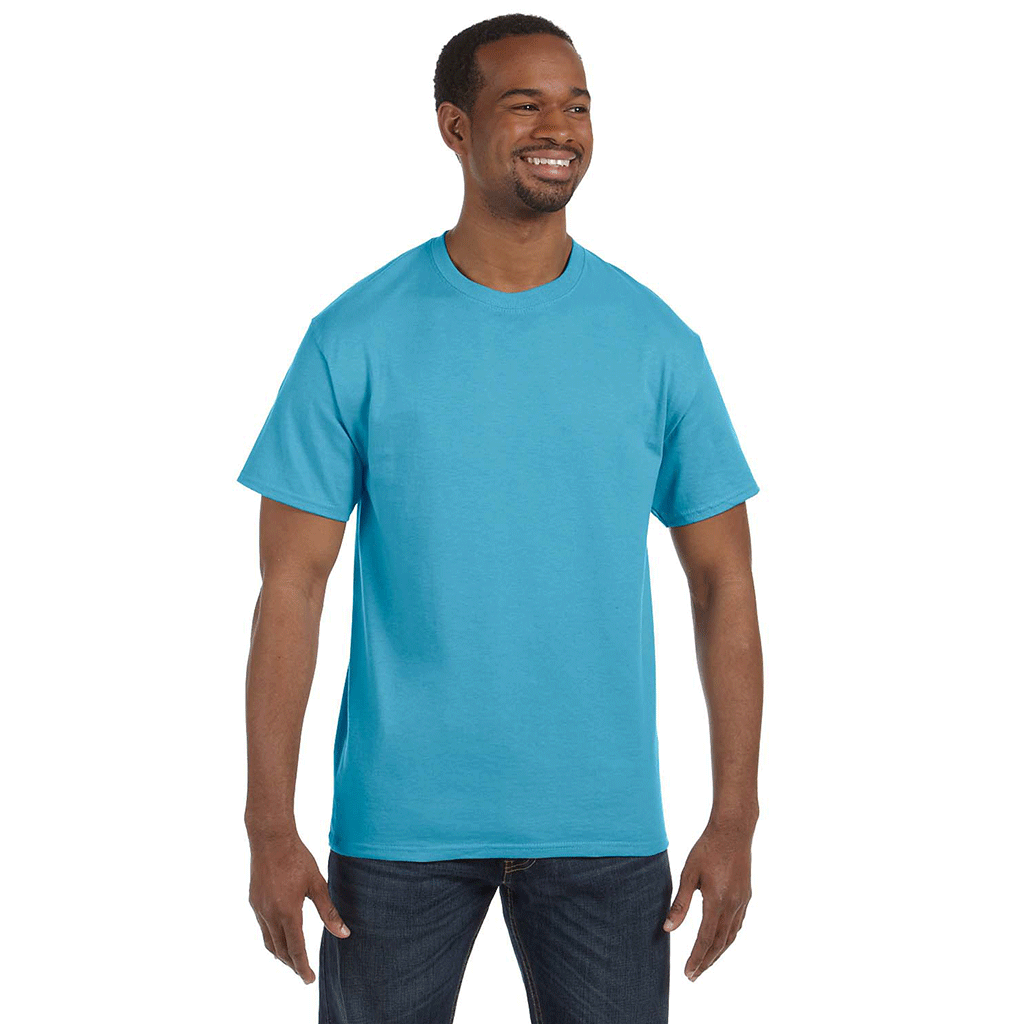 Jerzees Men's DRI-POWER Active Short Sleeve T-Shirt – Light Blue, Moisture-Wicking, Seamless Collar, 4X-Large