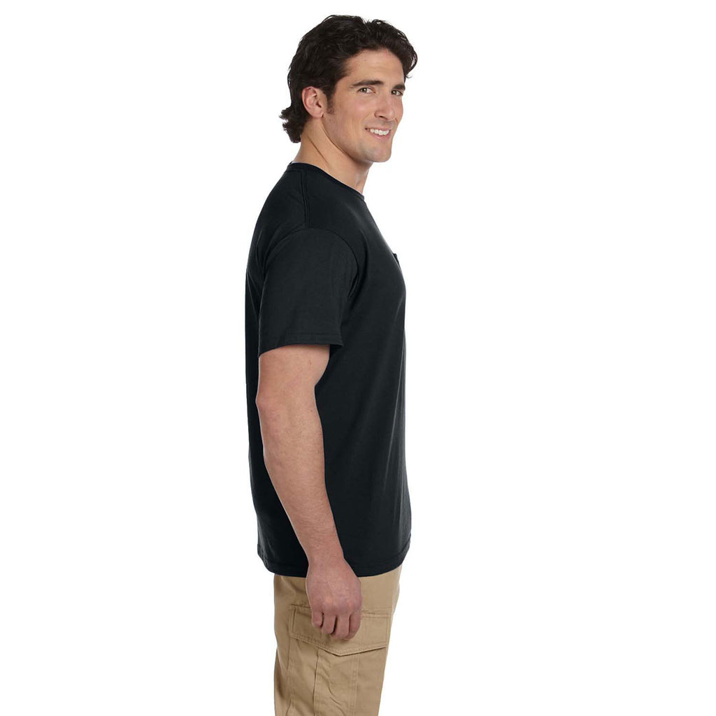 Jerzees Men's Black 5.6 Oz Dri-Power Active Pocket T-Shirt