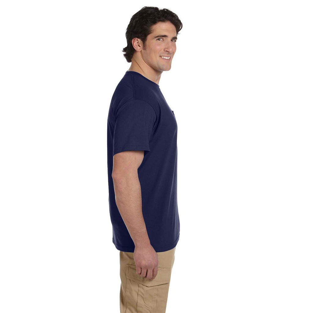 Jerzees Men's J Navy 5.6 Oz Dri-Power Active Pocket T-Shirt