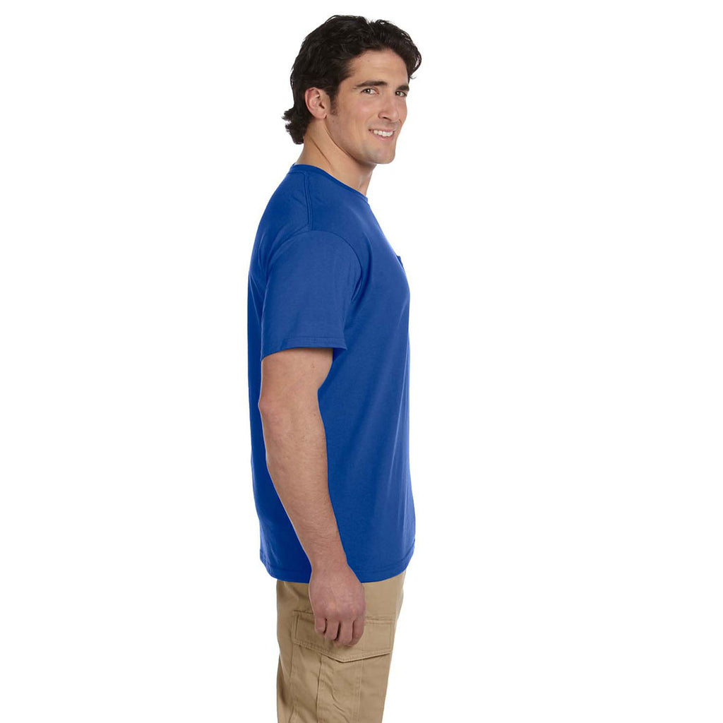 Jerzees Men's Royal 5.6 Oz Dri-Power Active Pocket T-Shirt