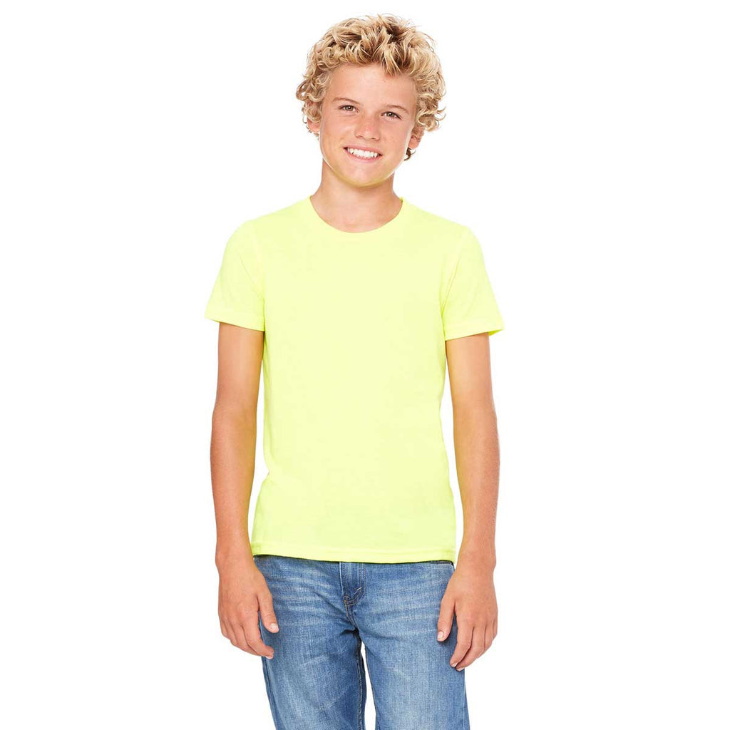Bella + Canvas Youth Neon Yellow Jersey Short-Sleeve T-Shirt