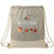 Leed's Natural/Grey Split Recycled Cotton Drawstring Bag