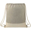 Leed's Natural/Grey Split Recycled Cotton Drawstring Bag