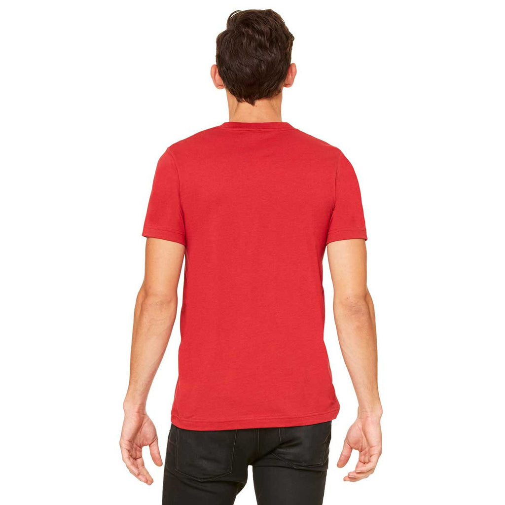 Bella + Canvas Unisex Canvas Red Jersey Short-Sleeve V-Neck T-Shirt