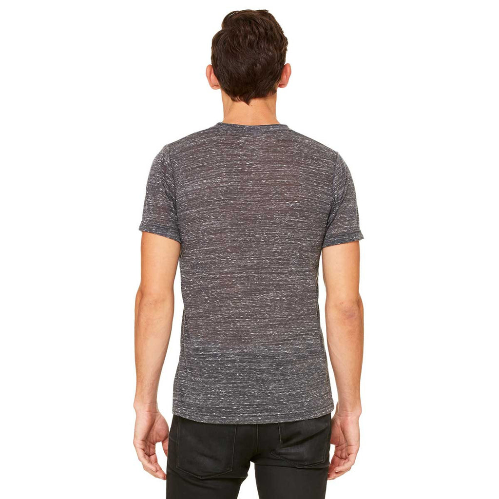 Bella + Canvas Unisex Charcoal Marble Jersey Short-Sleeve V-Neck T-Shi