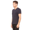 Bella + Canvas Unisex Dark Grey Jersey Short-Sleeve V-Neck T-Shirt