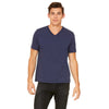 Bella + Canvas Unisex Navy Jersey Short-Sleeve V-Neck T-Shirt
