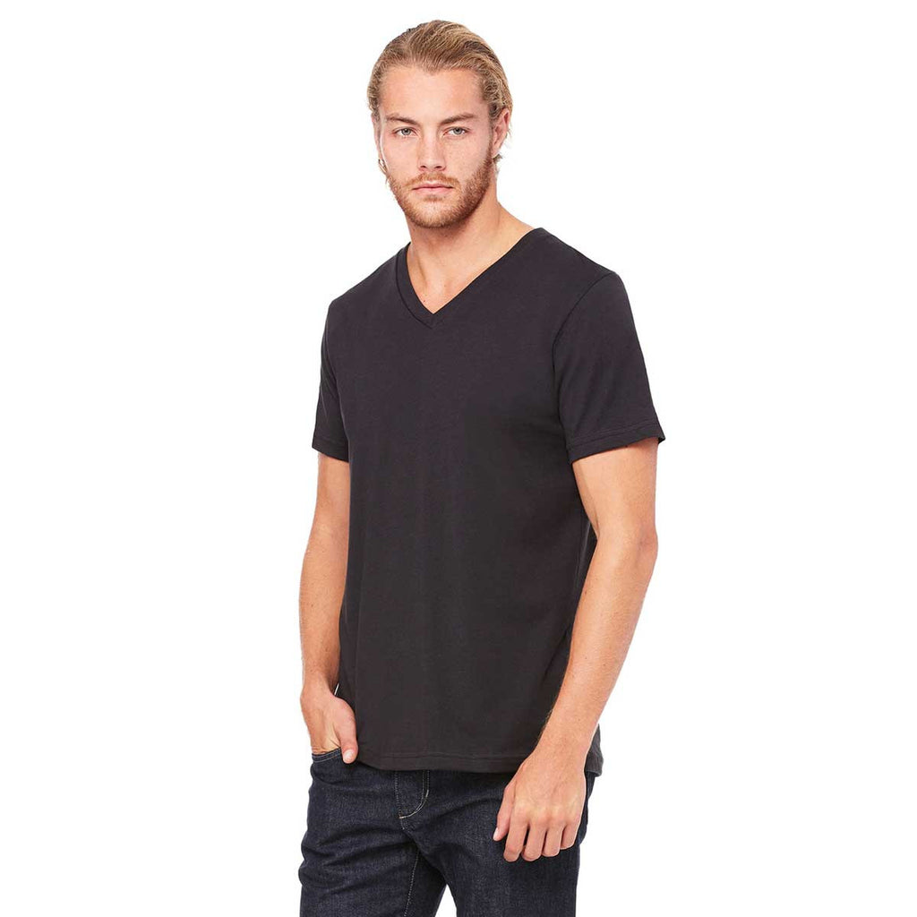 Bella + Canvas Unisex Vintage Black Jersey Short-Sleeve V-Neck T-Shirt