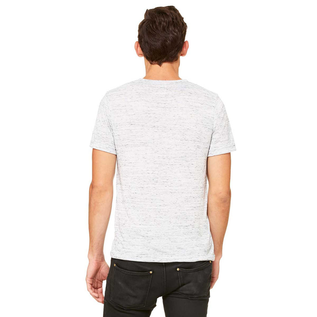 Bella + Canvas Unisex White Marble Jersey Short-Sleeve V-Neck T-Shirt