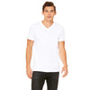 Bella + Canvas Unisex White Jersey Short-Sleeve V-Neck T-Shirt