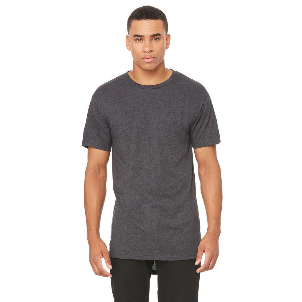 Bella + Canvas Men's Dark Grey Heather Long Body Urban T-Shirt