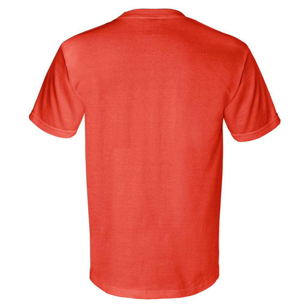Bayside Men's Bright Orange Union-Made Short Sleeve T-Shirt with Pocket
