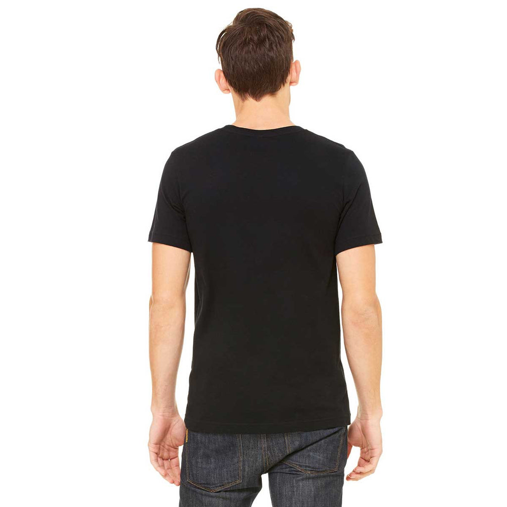 Bella + Canvas Men's Black/Deep Heather Jersey Short-Sleeve Pocket T-Shirt