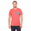 Bella + Canvas Men's Heather Red/Deep Heather Jersey Short-Sleeve Pocket T-Shirt