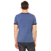 Bella + Canvas Men's Heather Navy/Midnight Jersey Short-Sleeve Ringer T-Shirt