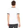 Bella + Canvas Men's White/Black Jersey Short-Sleeve Ringer T-Shirt