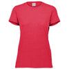 Augusta Sportswear Women's Red Heather Tri-Blend Tee