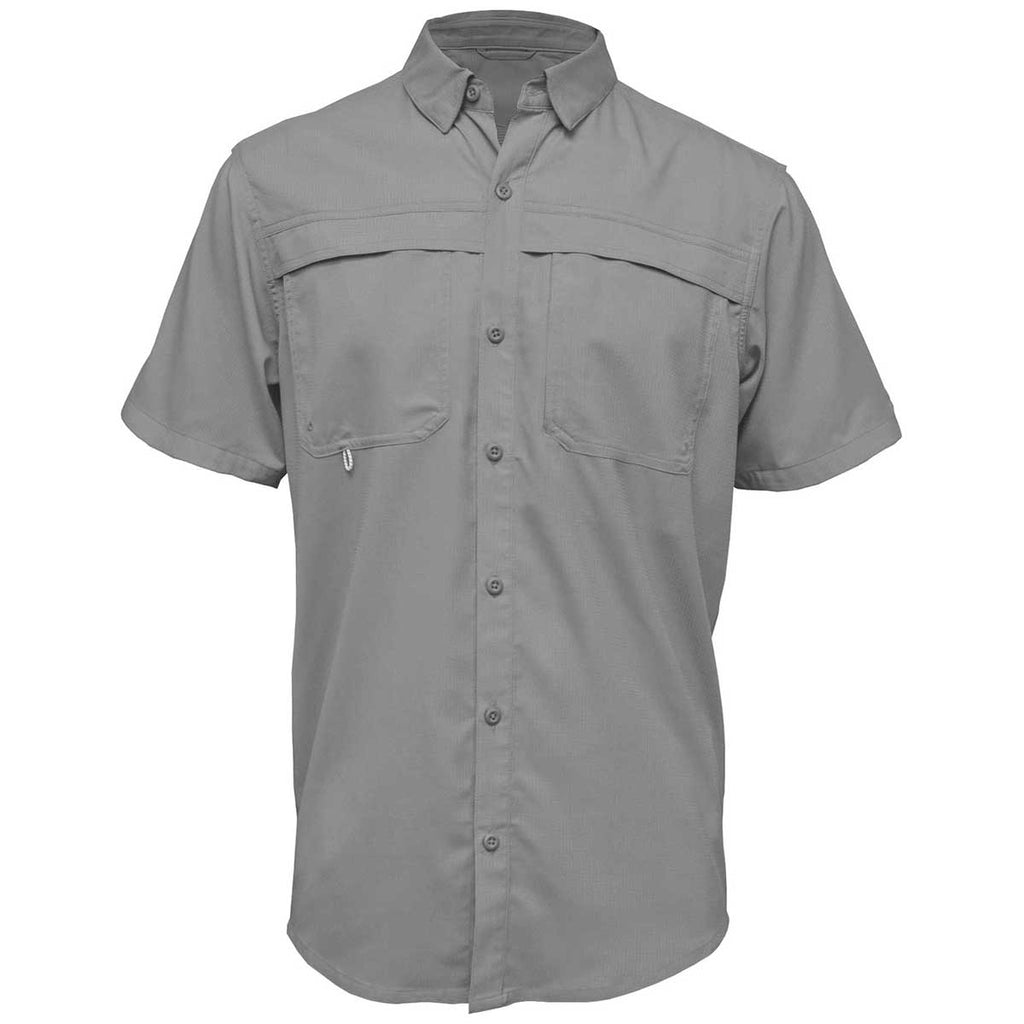 BAW Men's Charcoal Short Sleeve Fishing Shirt - Sample
