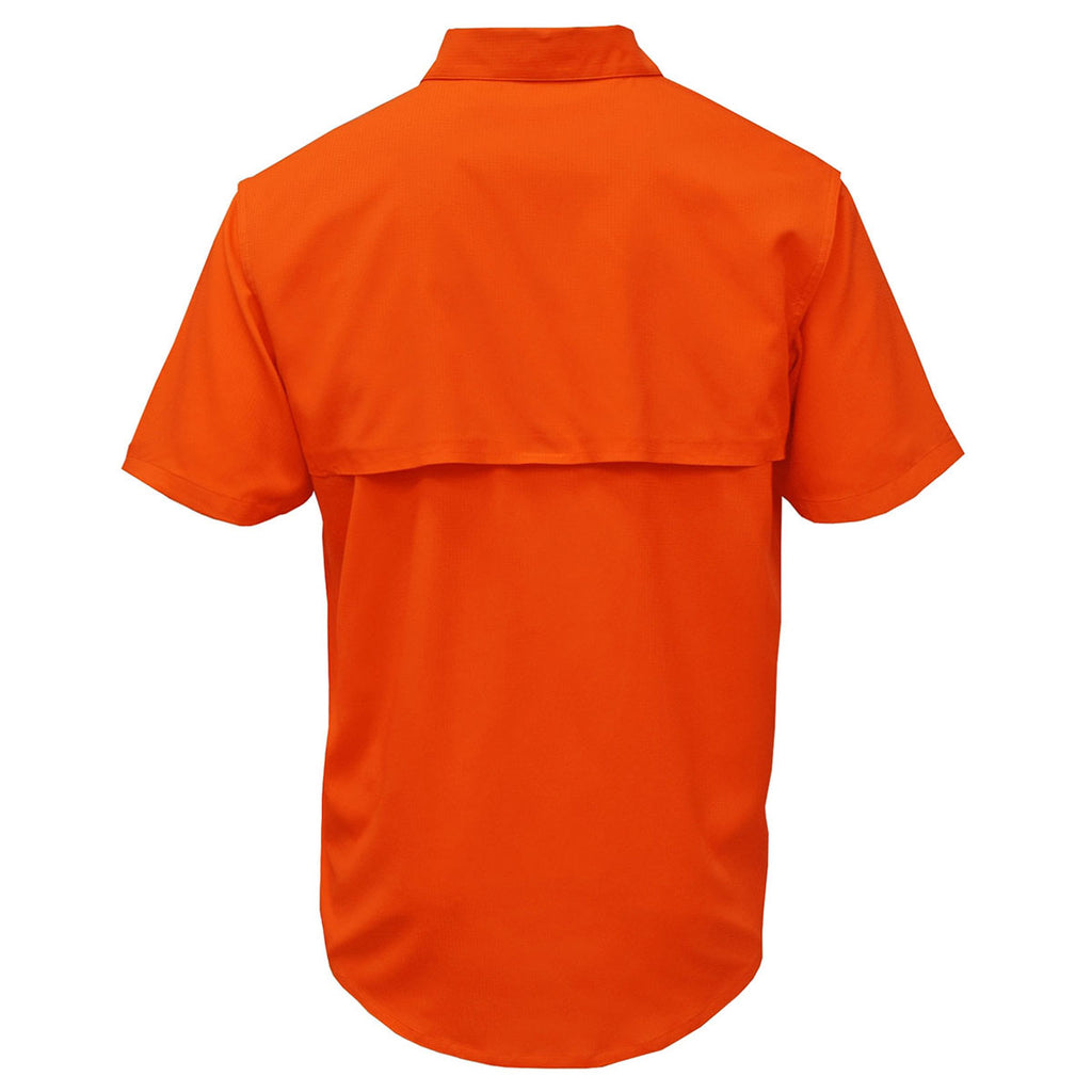 BAW Men's Orange Short Sleeve Fishing Shirt