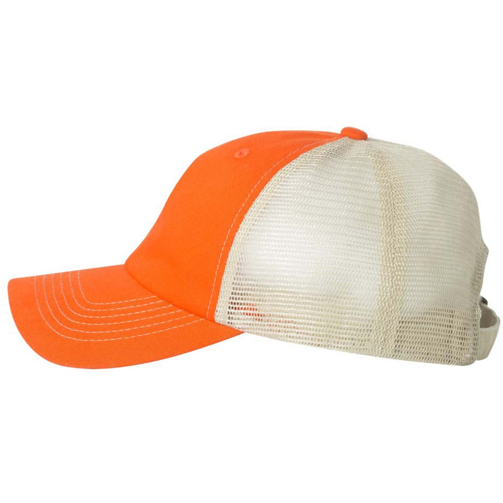 Sportsman Tangerine/Stone Contrast Stitch Mesh Cap
