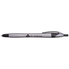Hub Pens Black Trim Javalina Steel Stylus Silver Pen with Black Ink