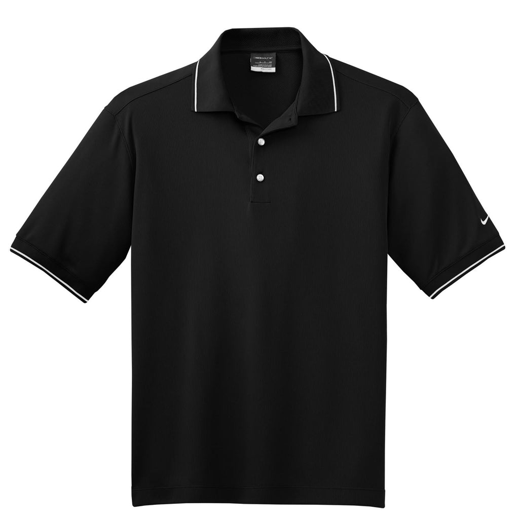 Nike Golf Men's Black Dri-FIT S/S Classic Tipped Polo