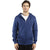 Threadfast Unisex Navy Ultimate Fleece Full-Zip Hooded Sweatshirt